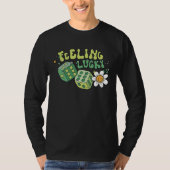 Feeling Lucky Dice Retro Groovy St Patrick's Day W Tシャツ (正面)