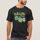 Feeling Lucky Dice Retro Groovy St Patrick's Day W Tシャツ (正面)