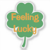 Feeling Lucky Four-Leaf Clover St Patricks Day シール (正面)