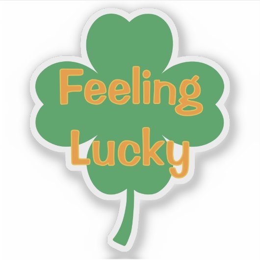 Feeling Lucky Four-Leaf Clover St Patricks Day シール (正面)