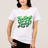 Feeling Lucky | Green Ombre St. Patrick’s Day  トライブレンドＴシャツ (正面)