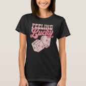 Feeling Lucky Valentines Day Cute Hearts Girls Boy Tシャツ (正面)