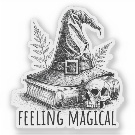 Feeling Magical Witches Spell Book and Skull シール (正面)