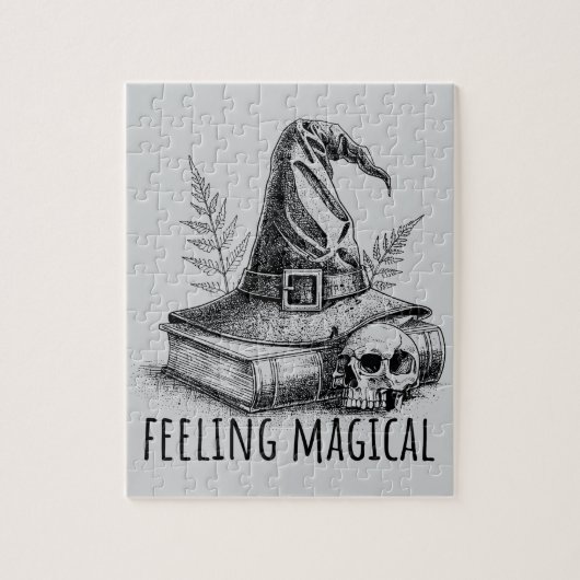 Feeling Magical Witches Spell Book and Skull ジグソーパズル (縦)