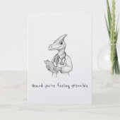 Feeling ptero-ble funny punny get well card カード (正面)