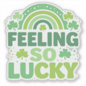 Feeling So Lucky Green Rainbow St. Patrick’s Day シール (正面)