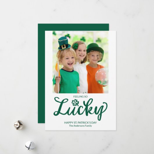 Feeling So Lucky, Modern Photo St. Patrick's Day  シーズンカード (正面/裏面インサイチュ)
