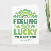 Feeling So Lucky Retro St. Patrick's Day Rainbow シーズンカード (正面)