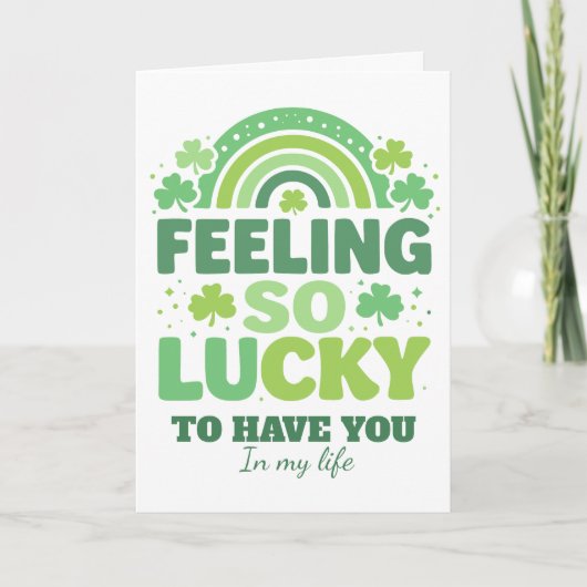 Feeling So Lucky Retro St. Patrick's Day Rainbow シーズンカード (正面)