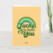 Feeling So Lucky to Have You Retro St Patricks Day カード (裏面)