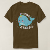 Feeling Stabby Unicorn Narwhal Whale Kawaii Distre Tシャツ (デザイン正面)