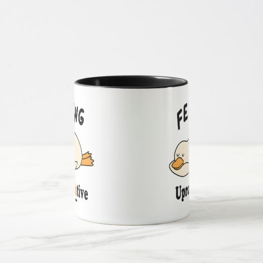 Feeling Unproductive Funny Sleeping Duck Meme マグカップ (中央)