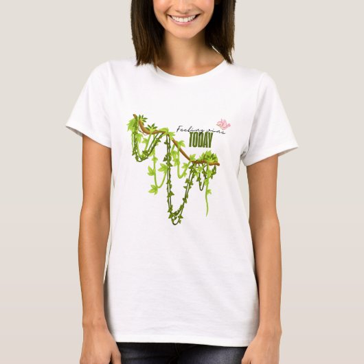 Feeling Vine Today (Pun Graphic) Jungle Mood Tシャツ (正面)