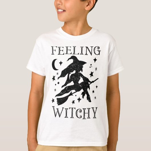 Feeling Witchy Funny Halloween Witch Vibes Kinda N Tシャツ (正面)