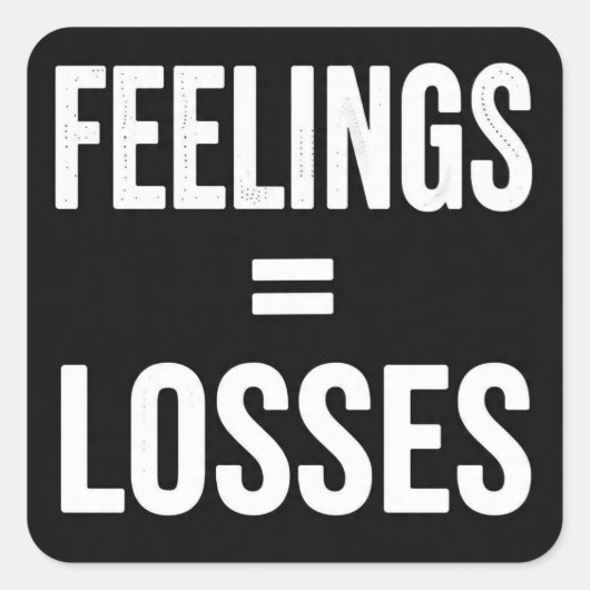Feelings Equal Losses Funny Crypto Meme Sticker スクエアシール (正面)
