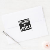 Feelings Equal Losses Funny Crypto Meme Sticker スクエアシール (封筒)