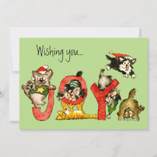Feelings of Joy Kitten Cats Holiday Xmas Card シーズンカード