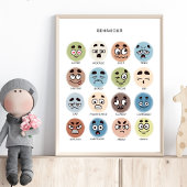 Feelings Poster – Preschool Emotions Chart ポスター