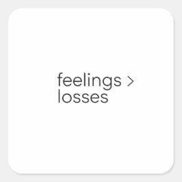 Feelings to Losses Minimalist Crypto Meme Sticker スクエアシール
