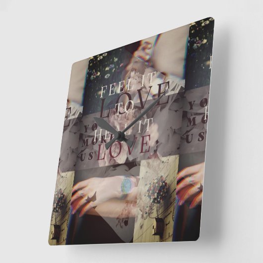 FeelIt スクエア壁時計 (傾斜)