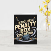 Feels Like A Penalty Box Kind Of Day Funny Hockey  カード (黄色い花)