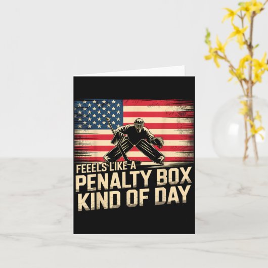 Feels Like A Penalty Box Kind Of Day Funny Hockey  カード (黄色い花)