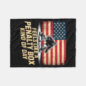 Feels Like A Penalty Box Kind Of Day Funny Hockey  フリースブランケット (正面(横))