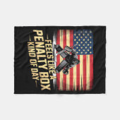 Feels Like A Penalty Box Kind Of Day Funny Hockey  フリースブランケット (正面(横))