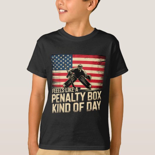 Feels Like A Penalty Box Kind Of Day Funny Hockey Tシャツ (正面)