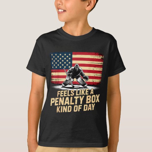 Feels Like A Penalty Box Kind Of Day Funny Hockey  Tシャツ (正面)