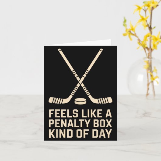Feels Like A Penalty Box Kind Of Day Ice Hockey Pl カード (黄色い花)