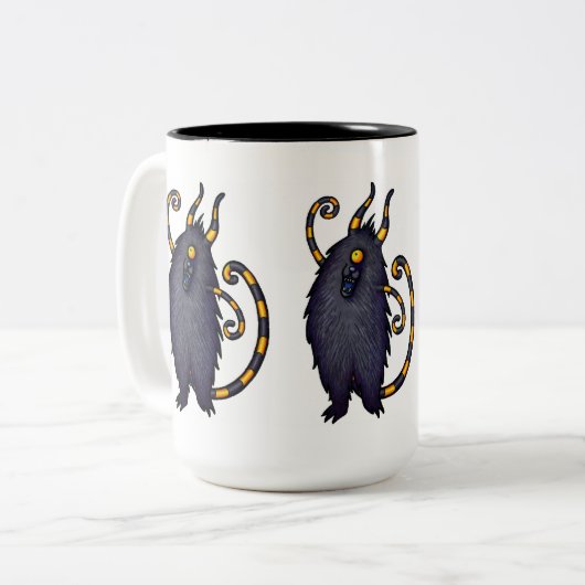 Feepingの創造物のマグ-ストライプのなシクロプスモンスター ツートーンマグカップ (正面左)