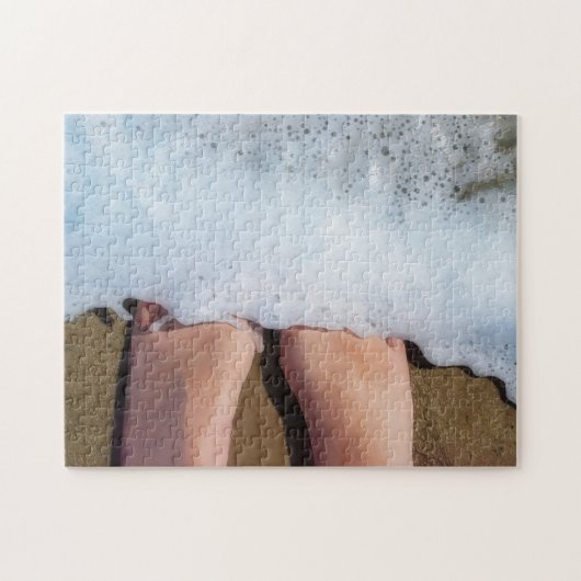 Feet in the Ocean Fun Beach Puzzle ジグソーパズル (横)