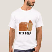 Feet Loaf Design Logo Brainrot Bread Black Text Tシャツ (正面)