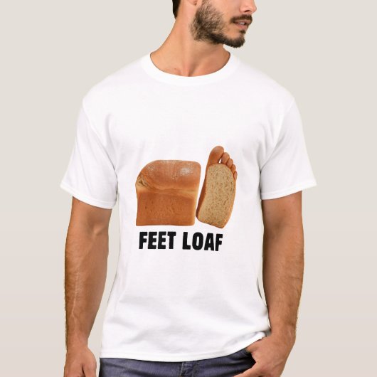 Feet Loaf Design Logo Brainrot Bread Black Text Tシャツ (正面)