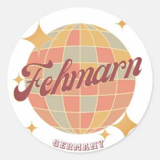 Fehmarn deutsche Ostseeinsel retro ラウンドシール