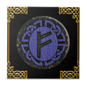 "fehu"のより古いfuthark タイル (正面)