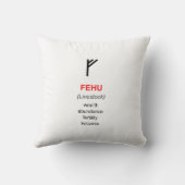 FEHU 北欧のルーン文字 (富、繁栄、豊かさ) クッション (裏面)