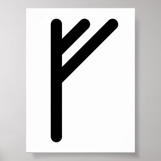 FEHU 北欧ルーン文字 (富、繁栄、豊かさ) ポスター (正面)