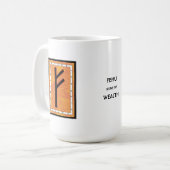 Fehu Rune Mug – 富! コーヒーマグカップ (正面左)