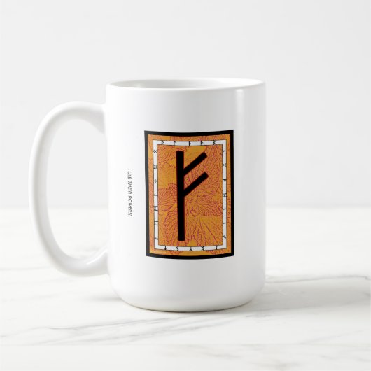 Fehu Rune Mug – 富! コーヒーマグカップ (左)