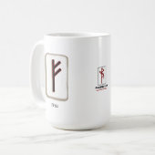 Fehu Rune Stone Mug コーヒーマグカップ (正面左)