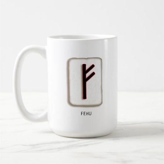 Fehu Rune Stone Mug コーヒーマグカップ (左)