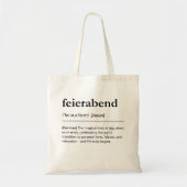 Feierabend Definition German Word Relax Minimalist トートバッグ (正面)
