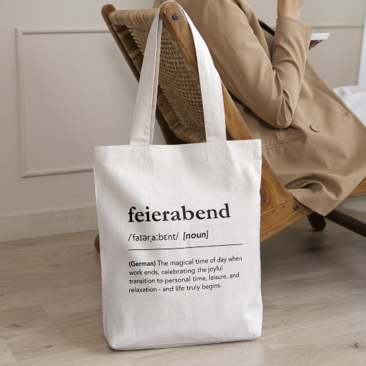 Feierabend Definition German Word Relax Minimalist トートバッグ