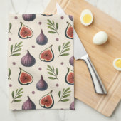 Feigen- Blätter- Muster キッチンタオル (四つ折り)