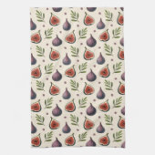 Feigen- Blätter- Muster キッチンタオル (縦)