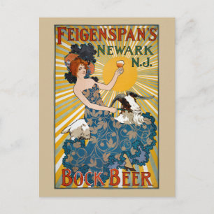 Feigenspan's Bock Beer Vintage Poster 1890s ポストカード
