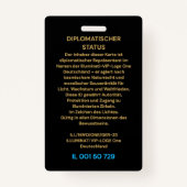 Feiler & Rothschild lluminati Diplomatic Identity バッジ (裏面)