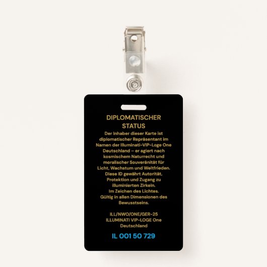 Feiler & Rothschild lluminati Diplomatic Identity バッジ (裏面クリップ)